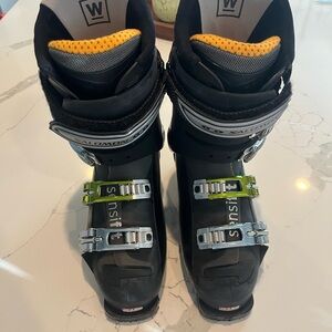 Salomon Sensifit XWave 8.0 Women’s Sz 26.5 Black Ski Boots 3D Buckle Very Nice!